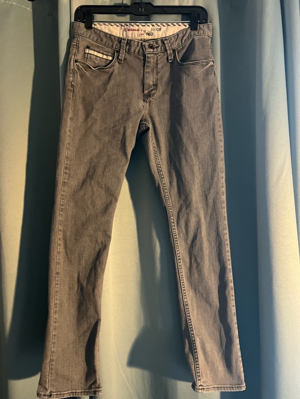 Vans Customized Light Gray Denim Skinny Jeans 30x30